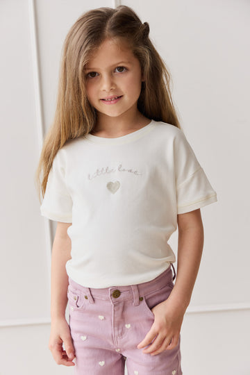 Pima Cotton Mimi Top - Parchment Little Love Violet Childrens Top from Jamie Kay NZ