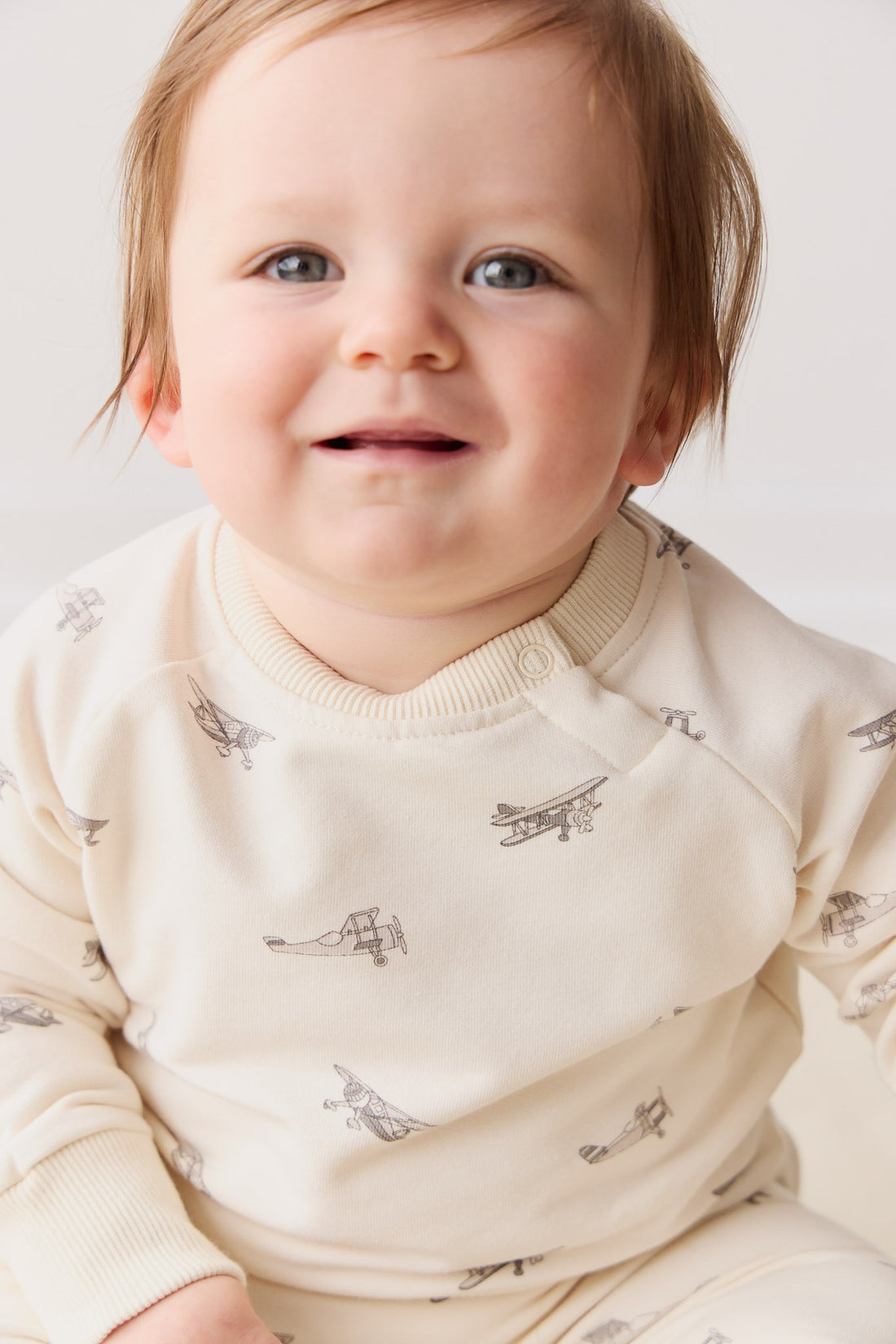 Organic Cotton Tao Sweatshirt - Avion Oat Childrens Top from Jamie Kay NZ