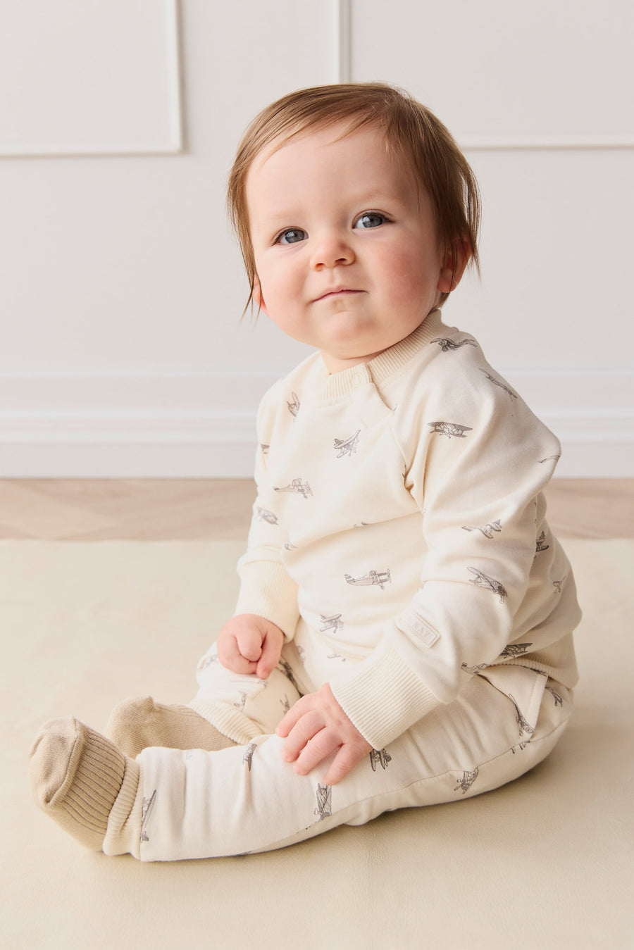 Organic Cotton Tao Sweatshirt - Avion Oat Childrens Top from Jamie Kay NZ