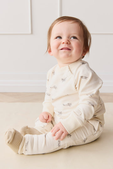 Organic Cotton Morgan Track Pant - Avion Oat Childrens Pant from Jamie Kay NZ