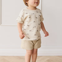 Pima Cotton Hunter Tee - Avion Oat Childrens Top from Jamie Kay NZ