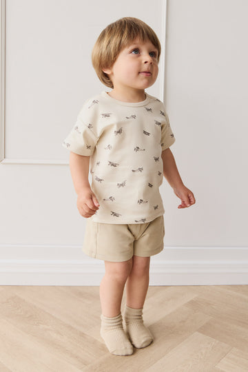 Pima Cotton Hunter Tee - Avion Oat Childrens Top from Jamie Kay NZ