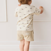 Pima Cotton Hunter Tee - Avion Oat Childrens Top from Jamie Kay NZ