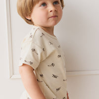 Pima Cotton Hunter Tee - Avion Oat Childrens Top from Jamie Kay NZ