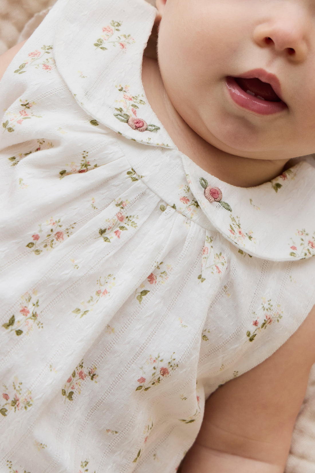 Organic Cotton Brynlee Playsuit - Josepha Egret Childrens Playsuit from Jamie Kay NZ
