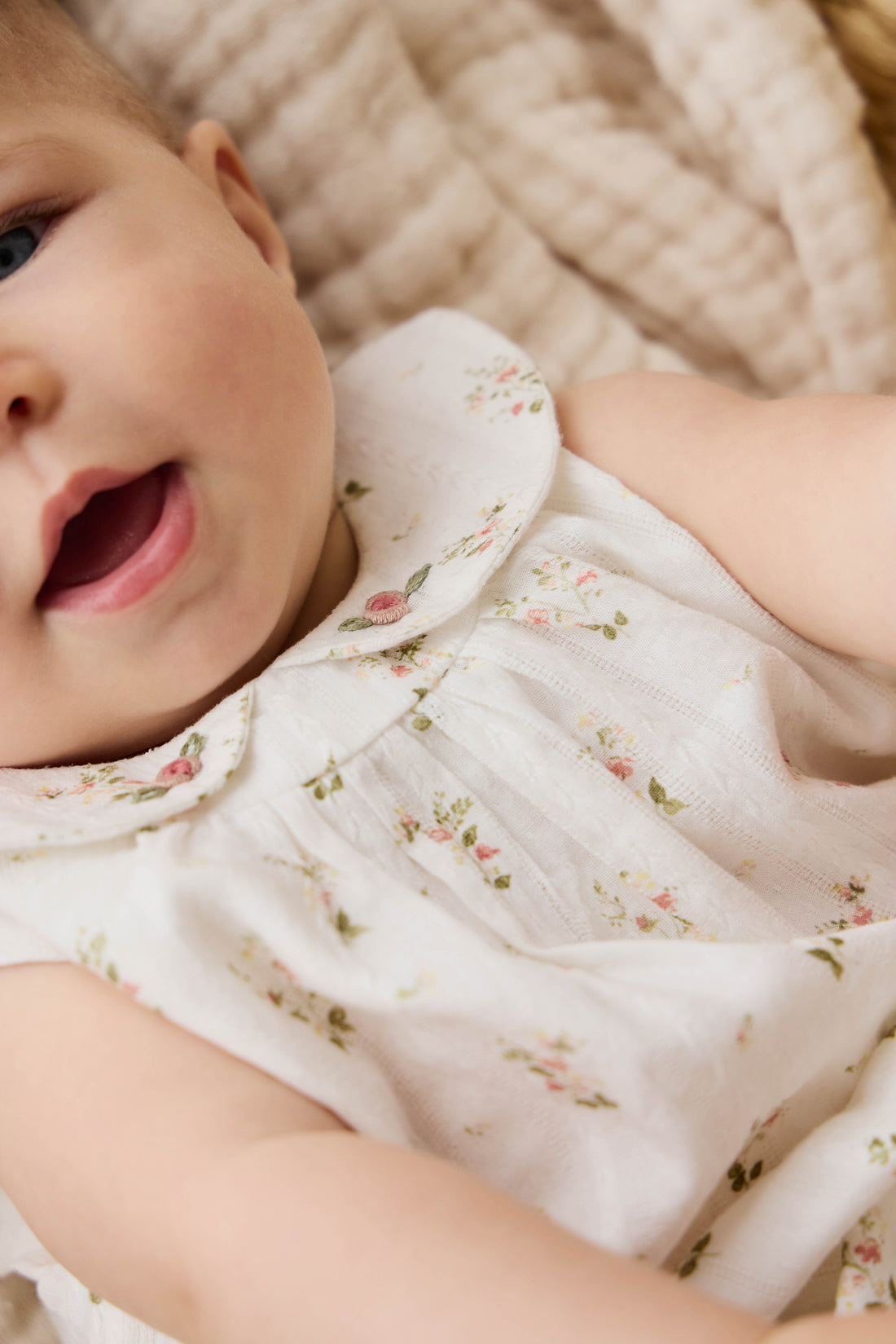 Organic Cotton Brynlee Playsuit - Josepha Egret Childrens Playsuit from Jamie Kay NZ