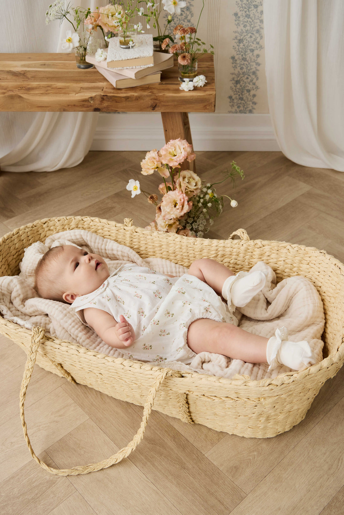 Organic Cotton Brynlee Playsuit - Josepha Egret – Jamie Kay NZ
