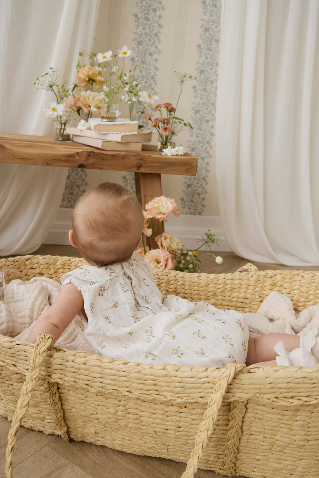 Organic Cotton Brynlee Playsuit - Josepha Egret Childrens Playsuit from Jamie Kay NZ