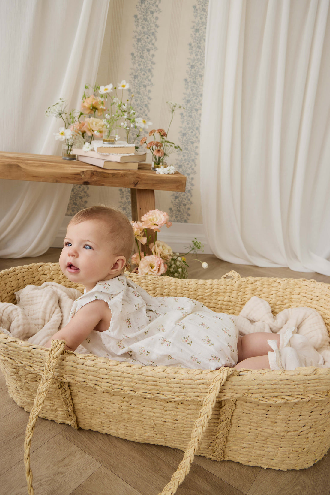 Organic Cotton Brynlee Playsuit - Josepha Egret Childrens Playsuit from Jamie Kay NZ