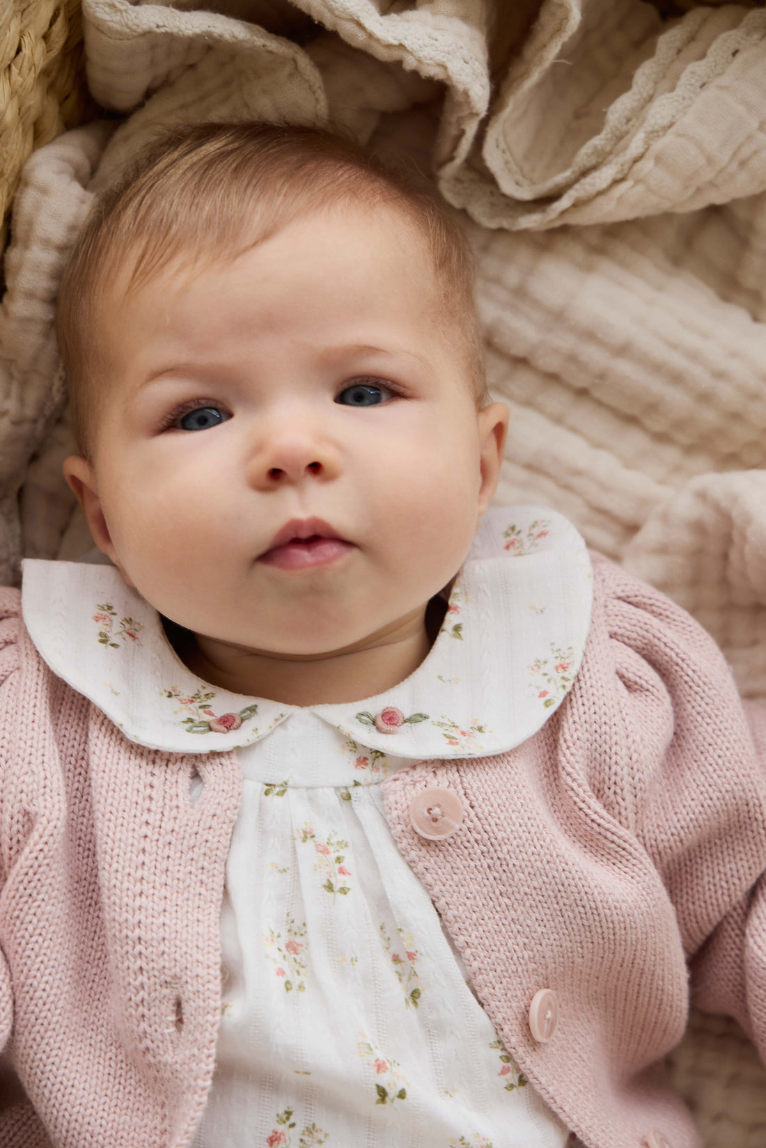 Tasha Knitted Cardigan - Sweetpea Marle Childrens Cardigan from Jamie Kay NZ