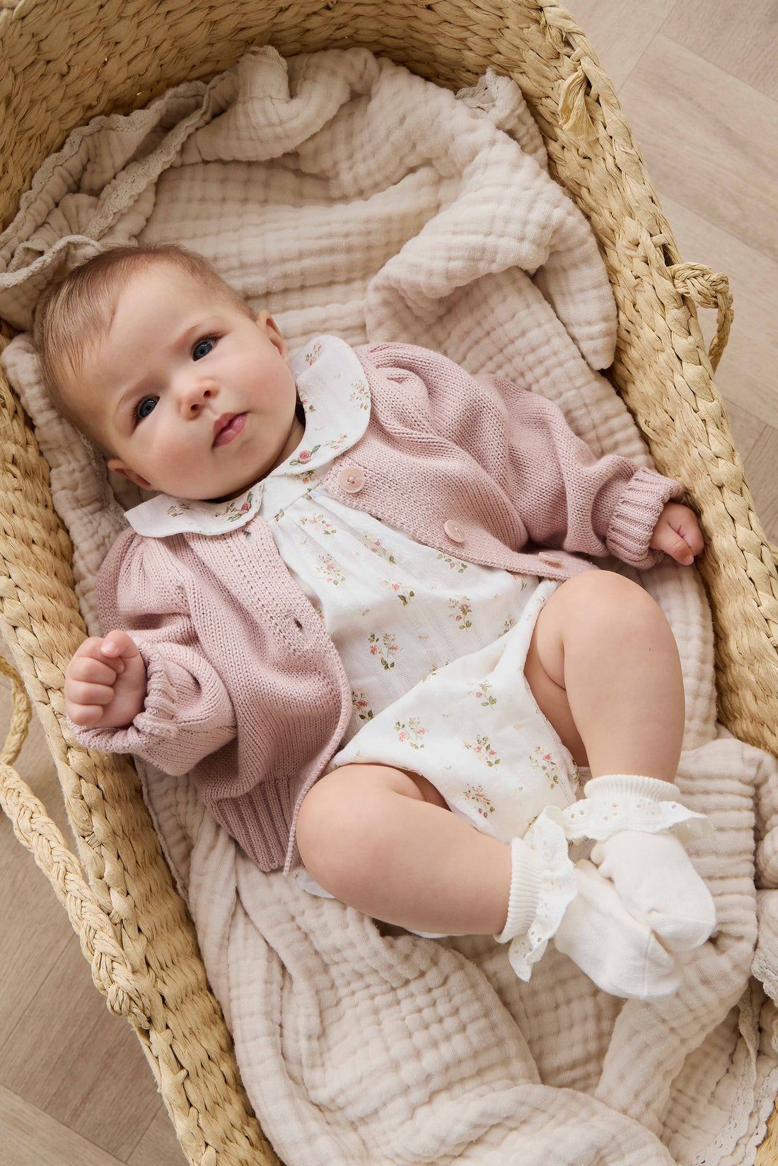Tasha Knitted Cardigan - Sweetpea Marle Childrens Cardigan from Jamie Kay NZ
