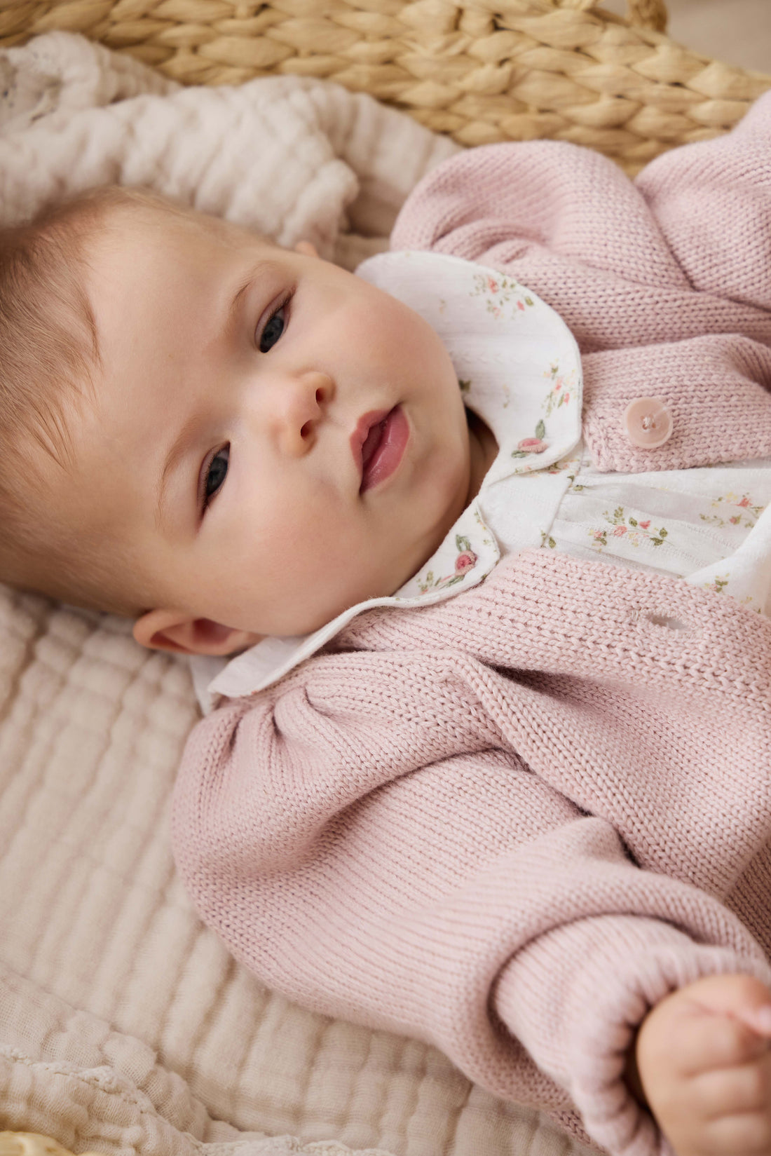 Tasha Knitted Cardigan - Sweetpea Marle Childrens Cardigan from Jamie Kay NZ