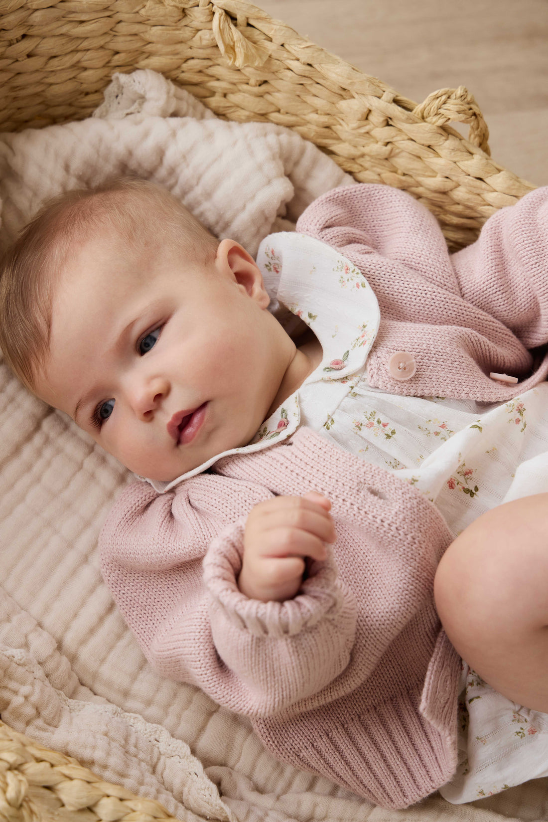Tasha Knitted Cardigan - Sweetpea Marle Childrens Cardigan from Jamie Kay NZ