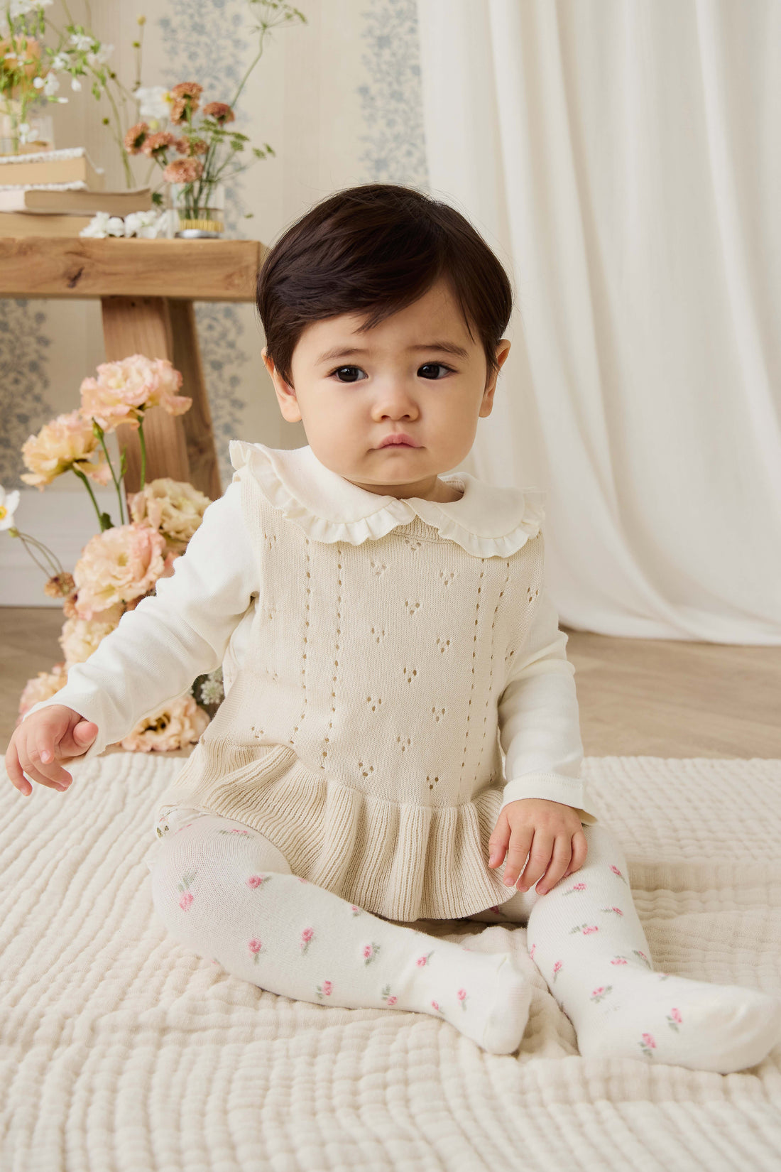 Erica Knitted Top - Vanilla Childrens Top from Jamie Kay NZ