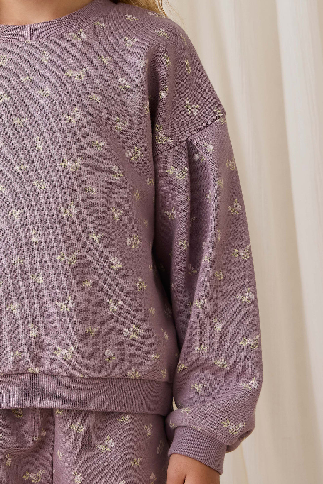 Organic Cotton Elara Sweatshirt - Isla Plum Childrens Sweatshirting from Jamie Kay NZ