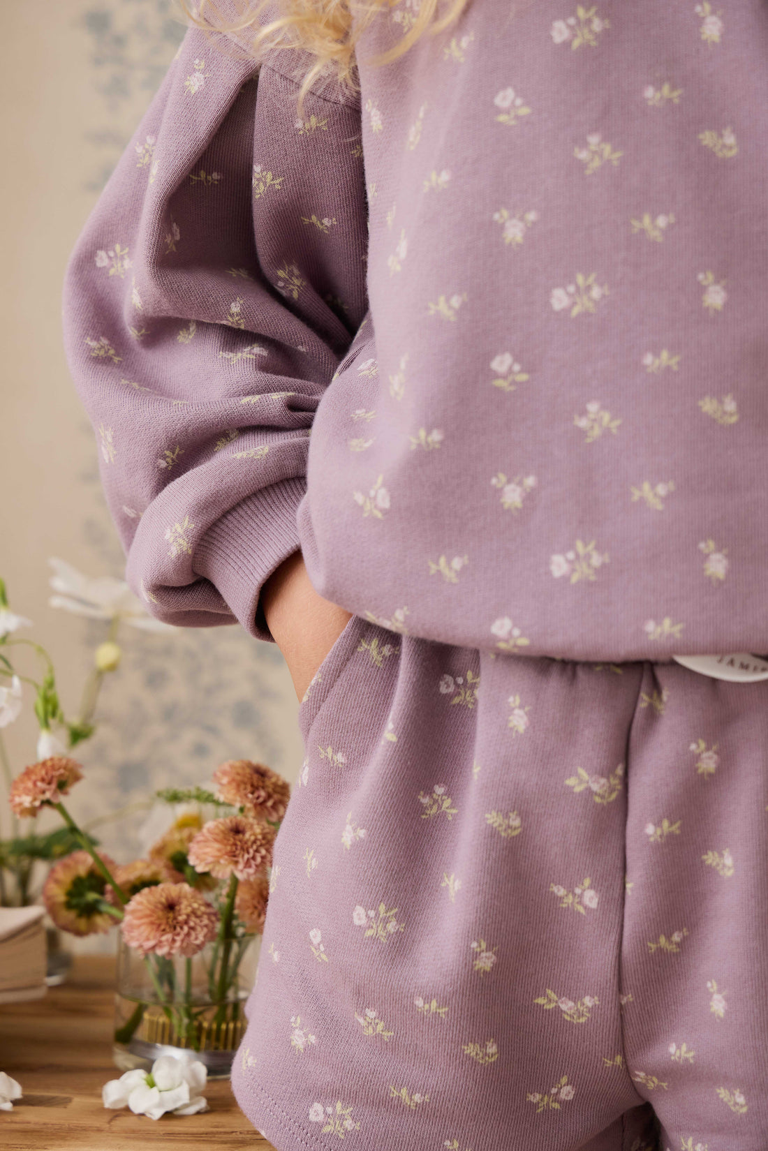 Organic Cotton Elara Sweatshirt - Isla Plum Childrens Sweatshirting from Jamie Kay NZ