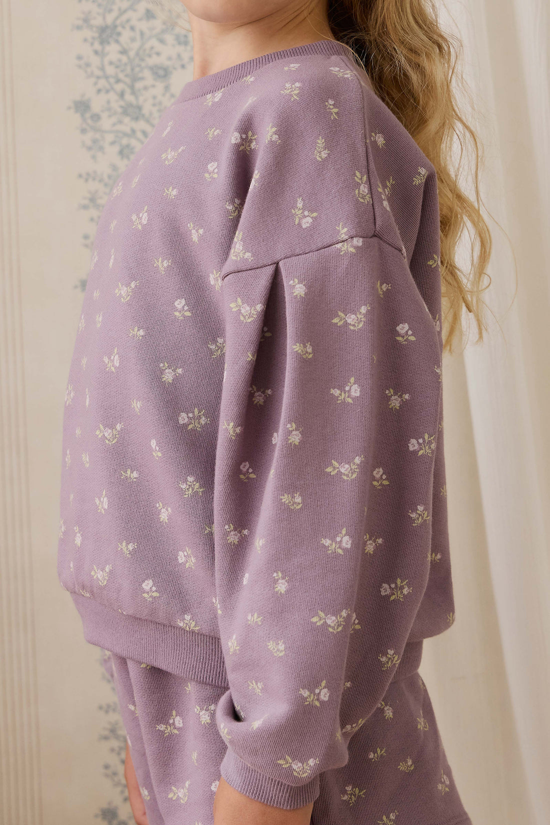 Organic Cotton Elara Sweatshirt - Isla Plum Childrens Sweatshirting from Jamie Kay NZ