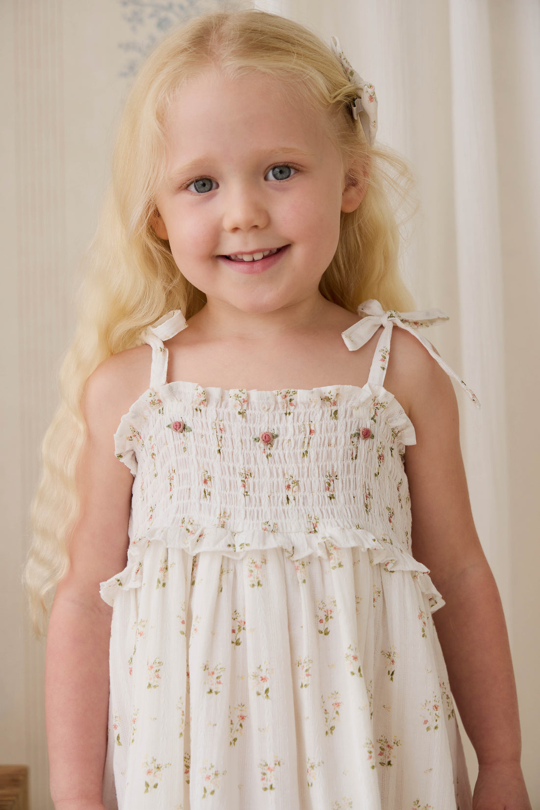 Organic Cotton Saylor Dress - Josepha Egret Childrens Dress from Jamie Kay NZ
