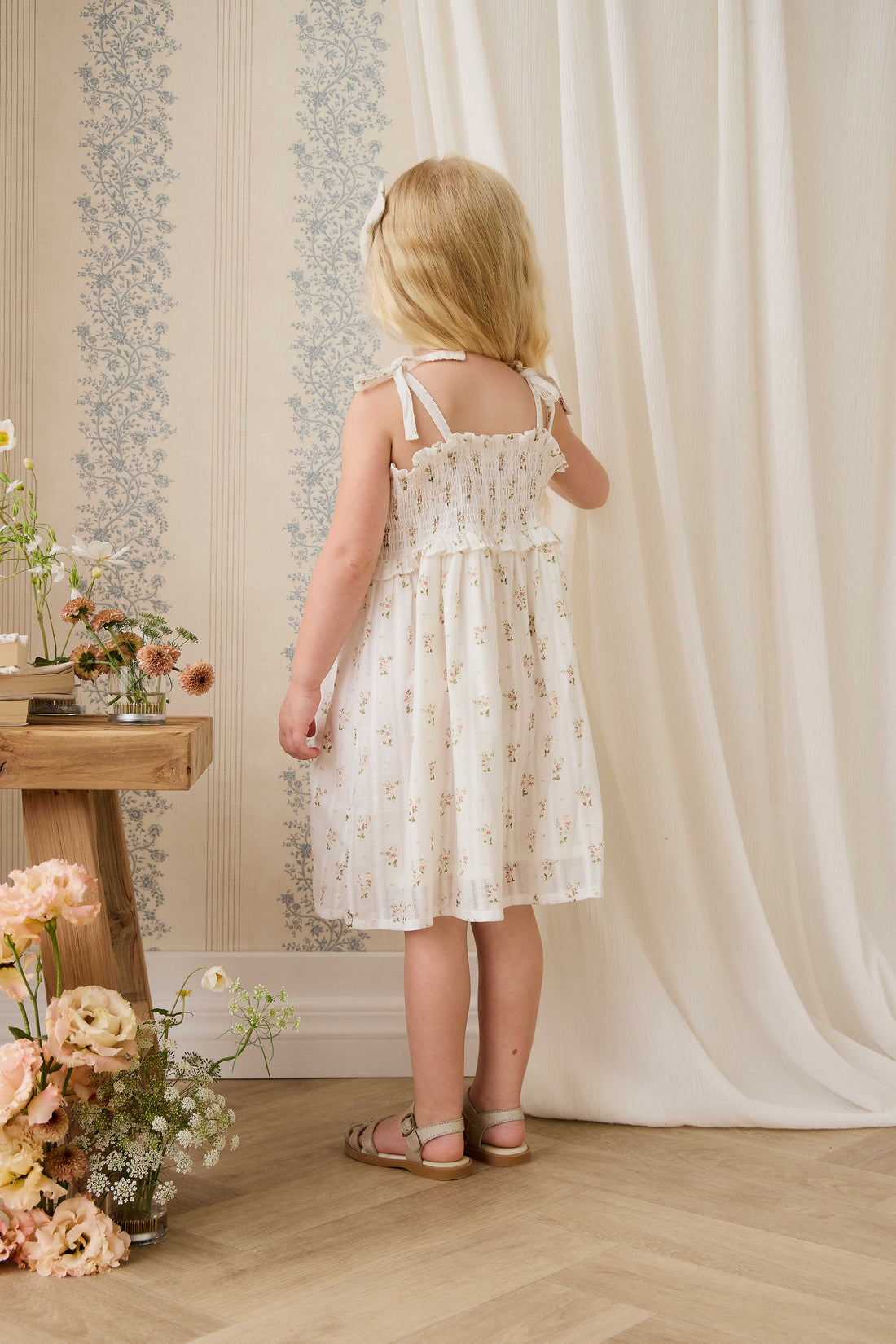 Organic Cotton Saylor Dress - Josepha Egret Childrens Dress from Jamie Kay NZ