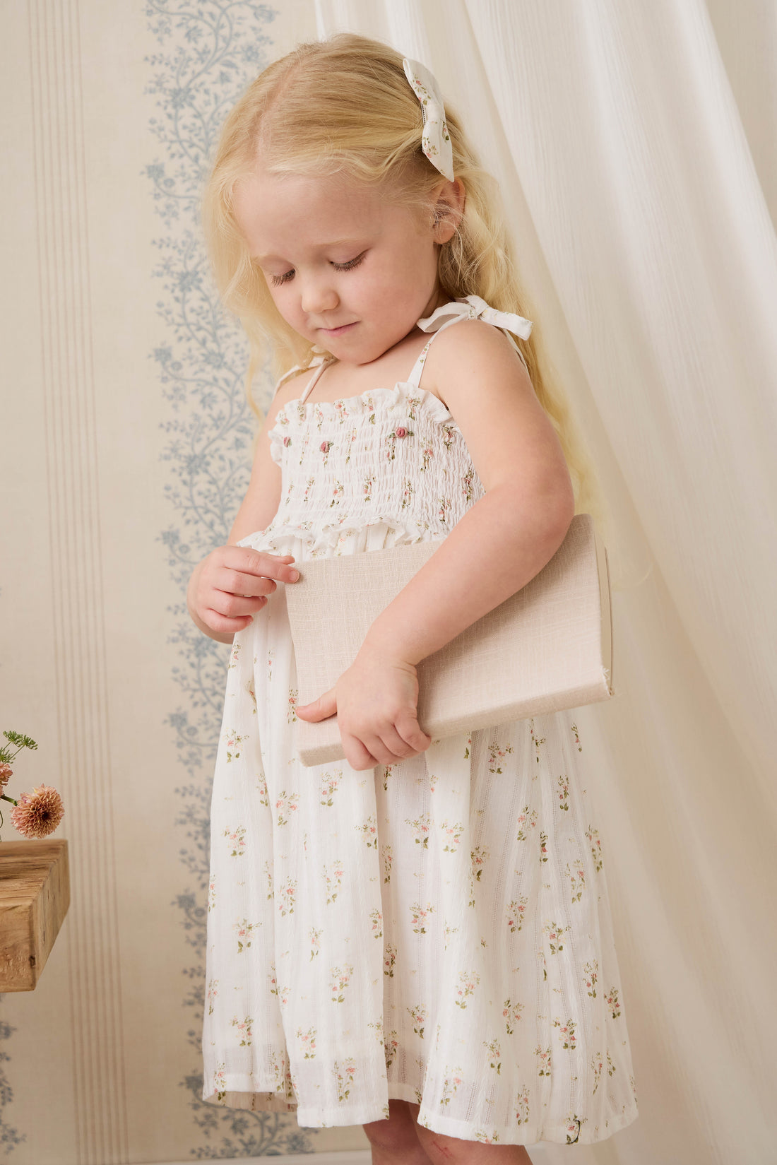 Organic Cotton Saylor Dress - Josepha Egret Childrens Dress from Jamie Kay NZ