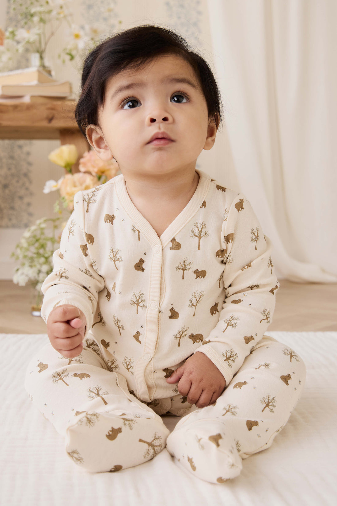 Organic Cotton Murphy Onepiece - Honey Bear Cloud Childrens Onepiece from Jamie Kay NZ