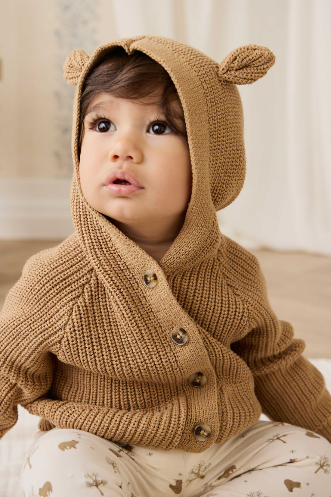 Bear Cardigan - Tawny Brown Childrens Cardigan from Jamie Kay NZ