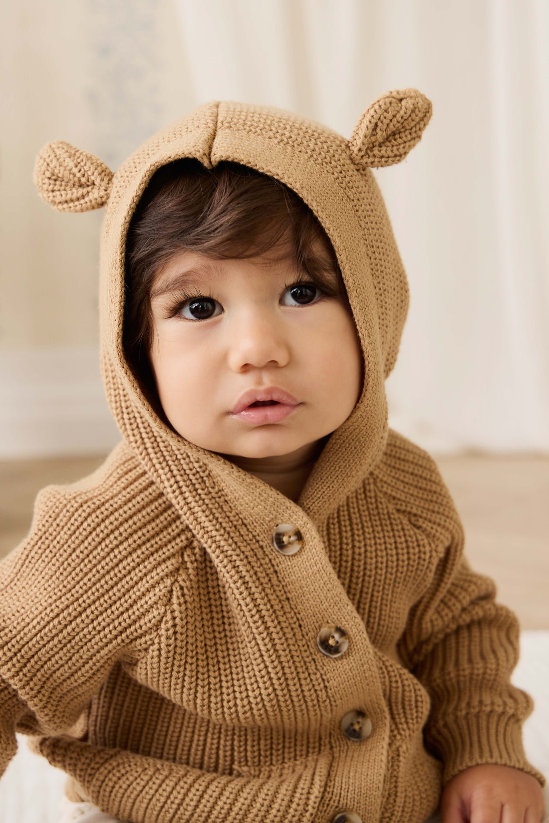 Bear Cardigan - Tawny Brown Childrens Cardigan from Jamie Kay NZ