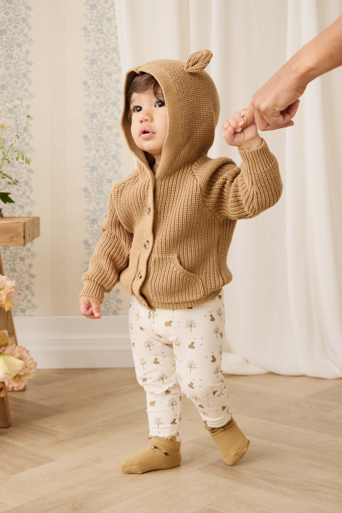 Bear Cardigan - Tawny Brown Childrens Cardigan from Jamie Kay NZ