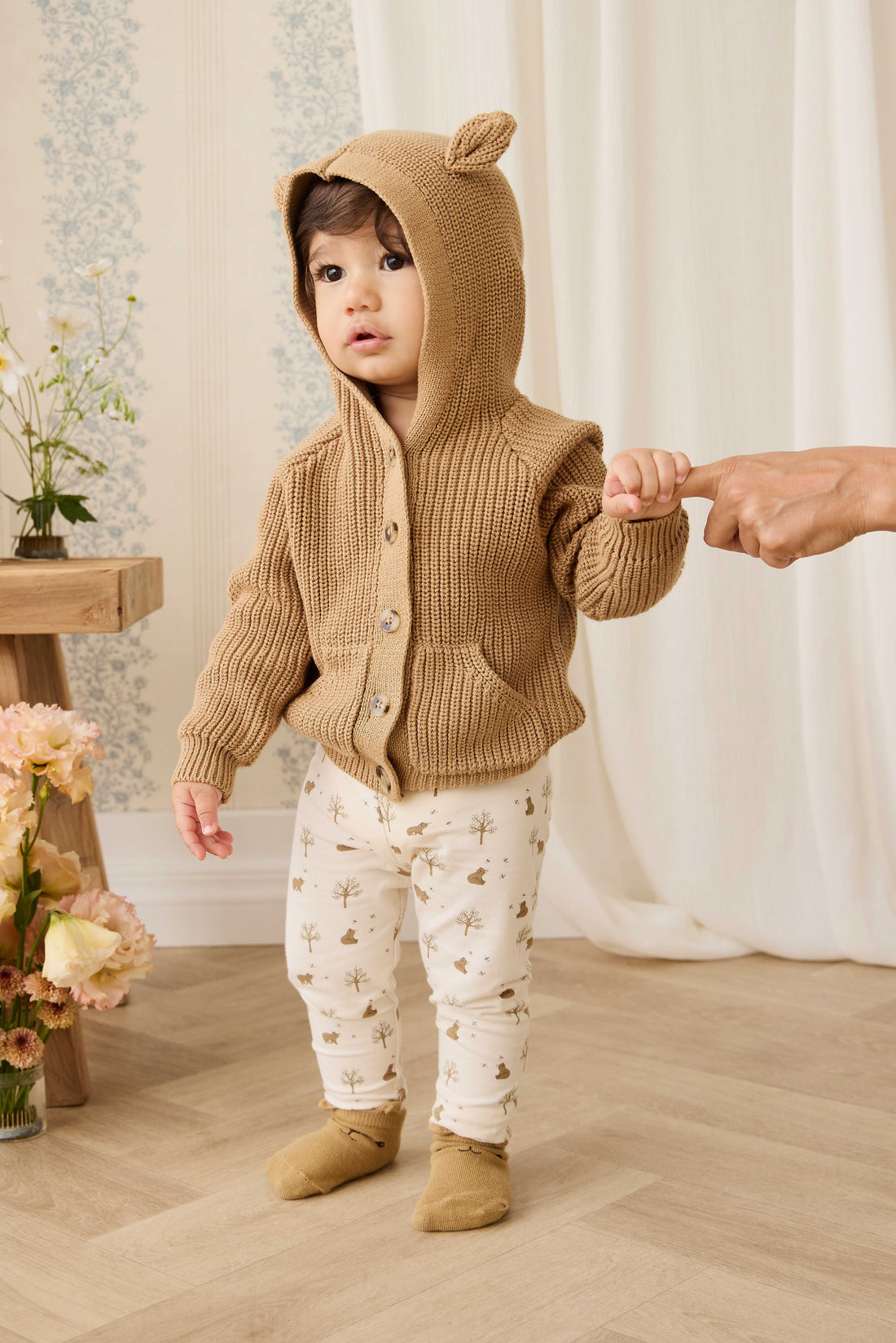 Bear Cardigan - Tawny Brown Childrens Cardigan from Jamie Kay NZ