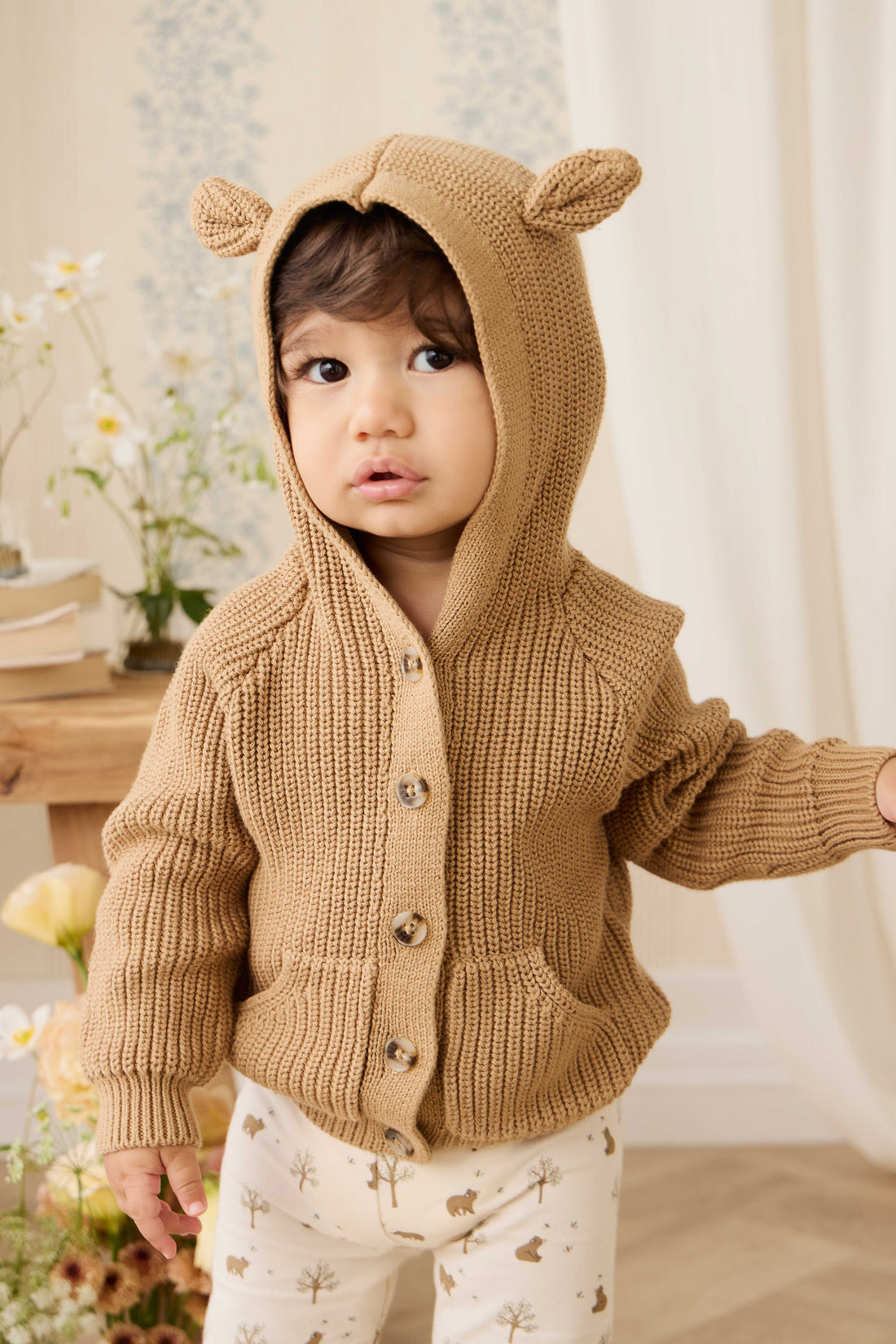 Organic Cotton Everyday Legging - Honey Bear Cloud Childrens Legging from Jamie Kay NZ