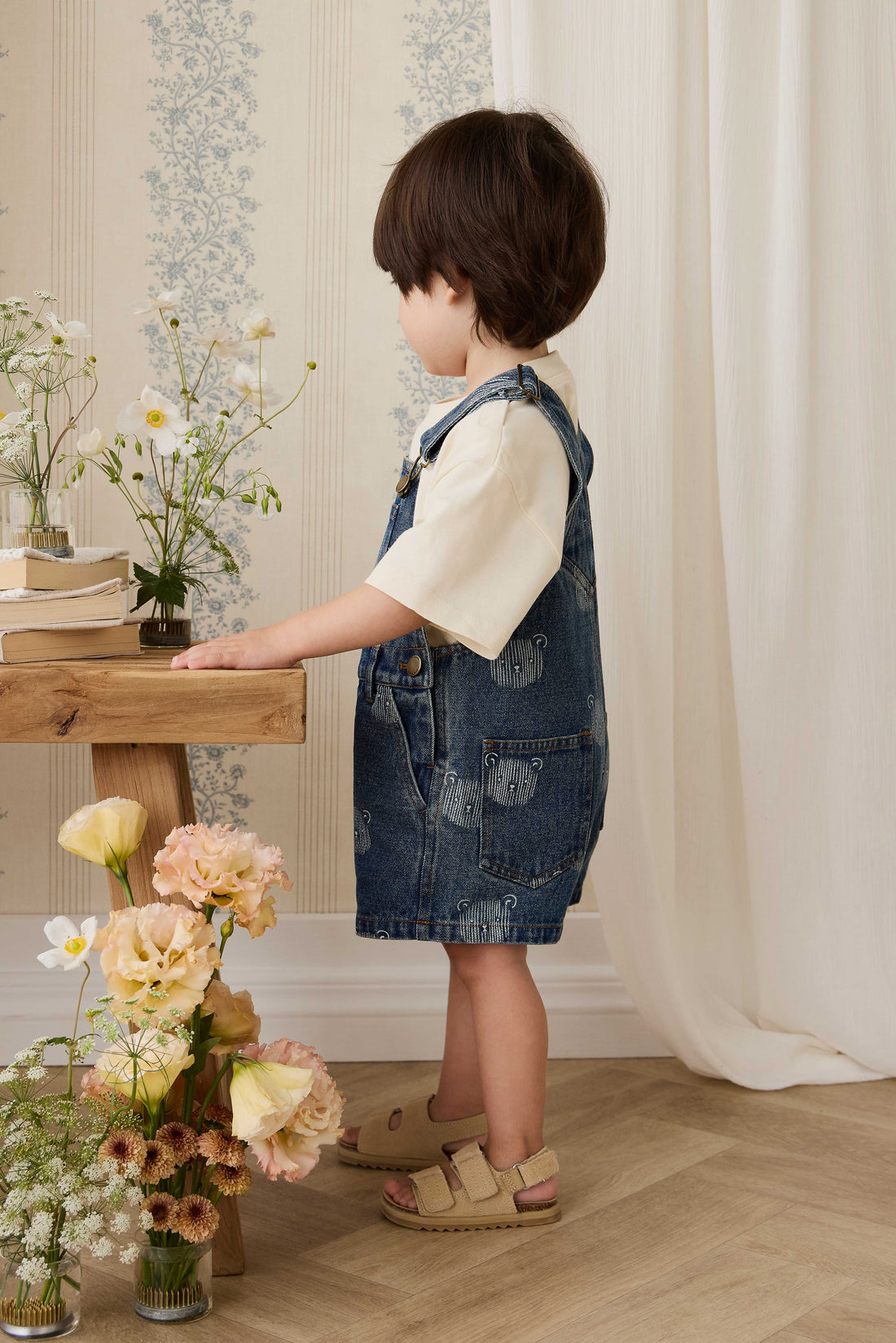 Fenix Short Overall - Teddy Face Denim – Jamie Kay NZ
