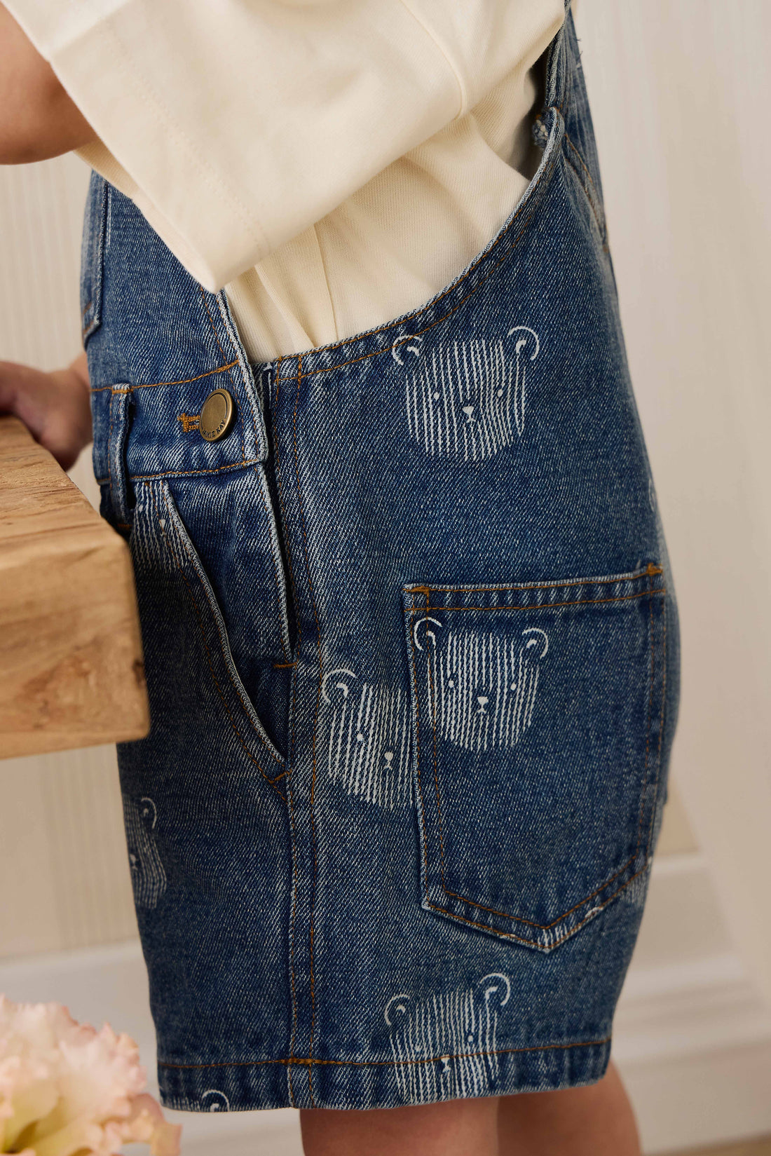 Fenix Short Overall - Teddy Face Denim Childrens Overall from Jamie Kay NZ