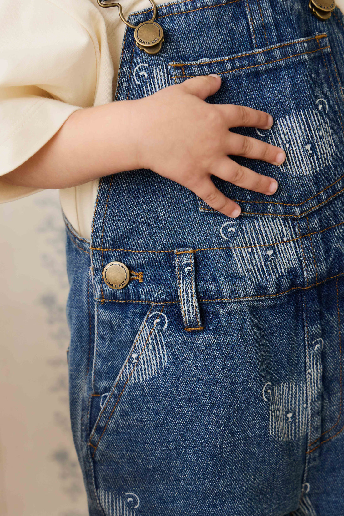 Fenix Short Overall - Teddy Face Denim Childrens Overall from Jamie Kay NZ