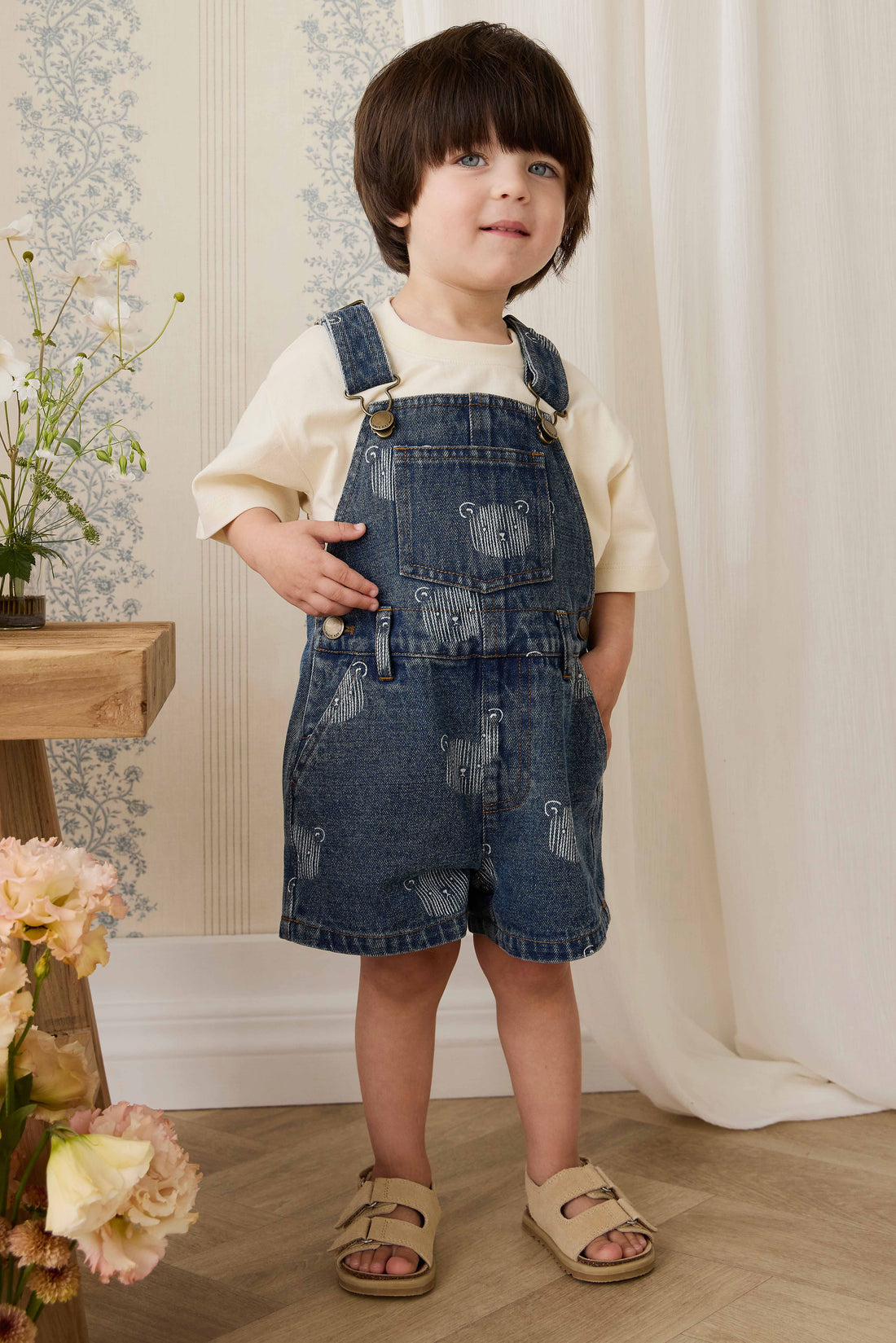 Fenix Short Overall - Teddy Face Denim – Jamie Kay NZ