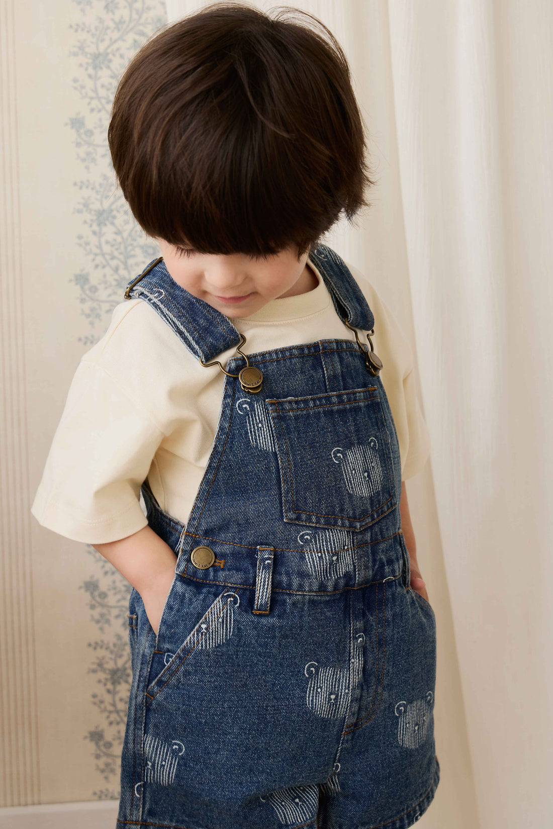 Fenix Short Overall - Teddy Face Denim Childrens Overall from Jamie Kay NZ