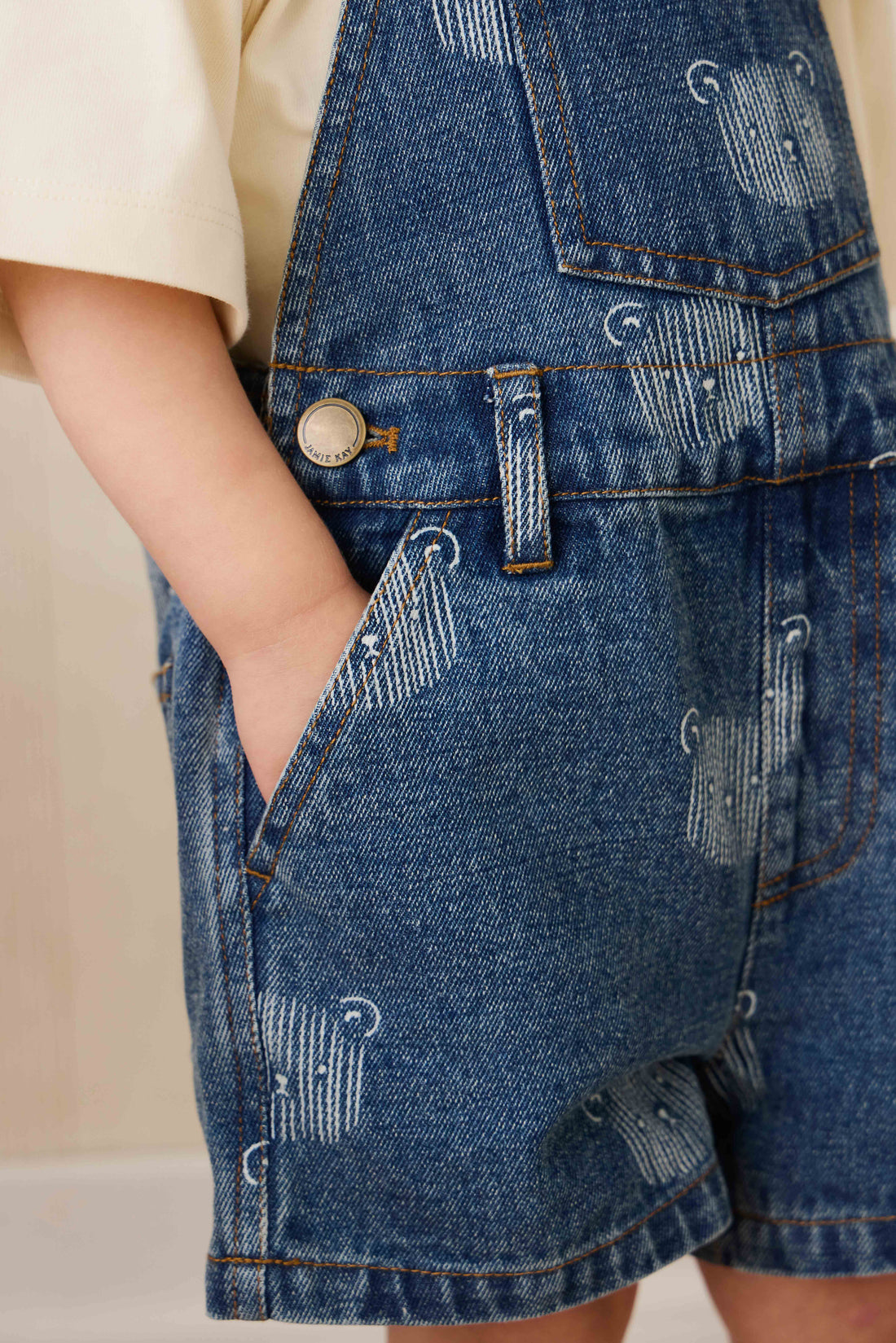 Fenix Short Overall - Teddy Face Denim – Jamie Kay NZ