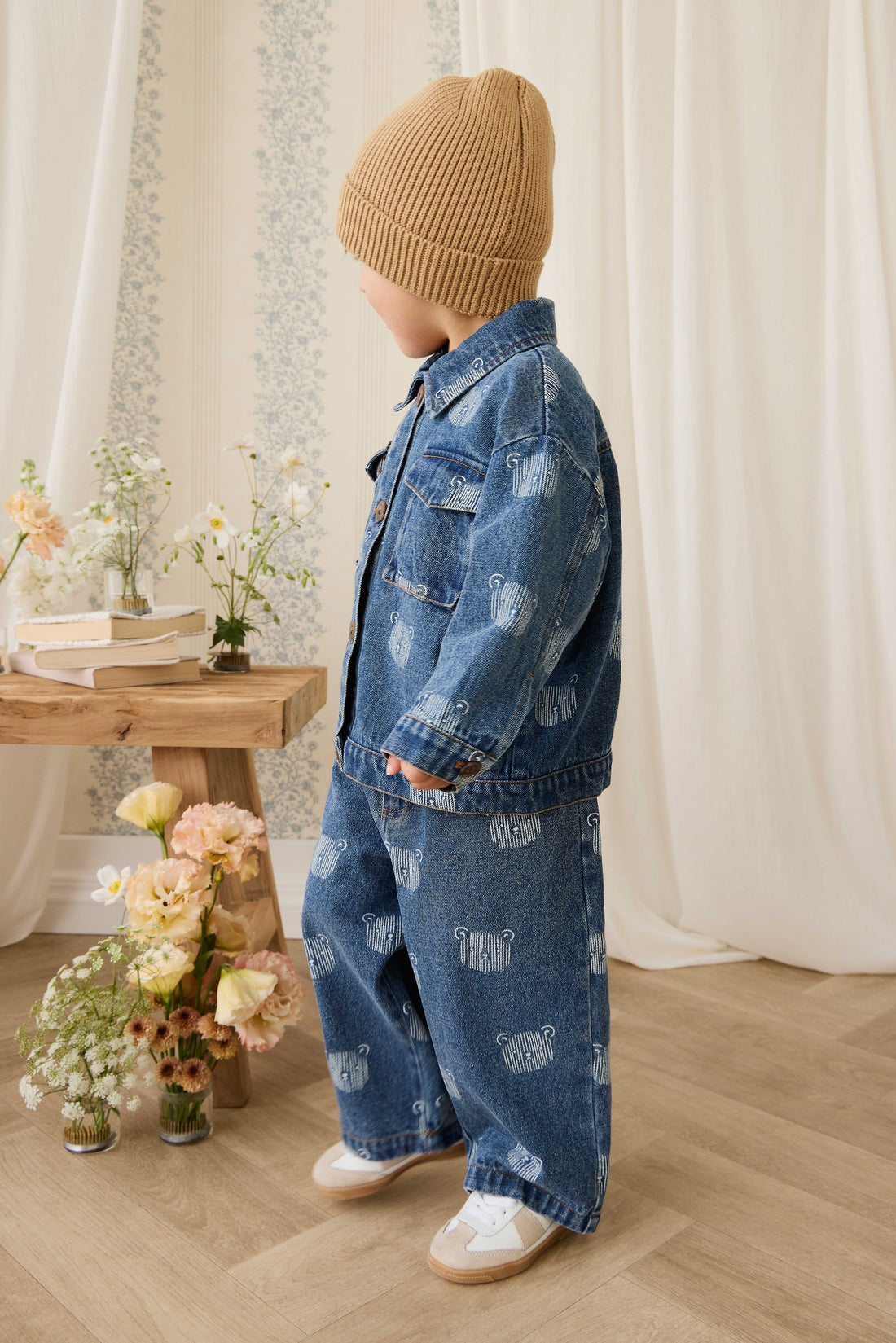 Linus Denim Pant - Teddy Face Denim Childrens Pant from Jamie Kay NZ