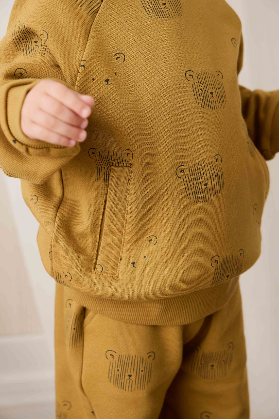 Organic Cotton Henry Sweatshirt - Buckwheat Teddy Face Childrens Sweatshirt from Jamie Kay NZ