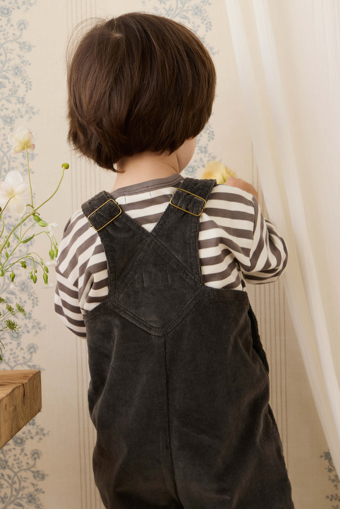 Pima Cotton Arnold Long Sleeve Top - Essential Stripe Raku/Cloud Childrens Top from Jamie Kay NZ