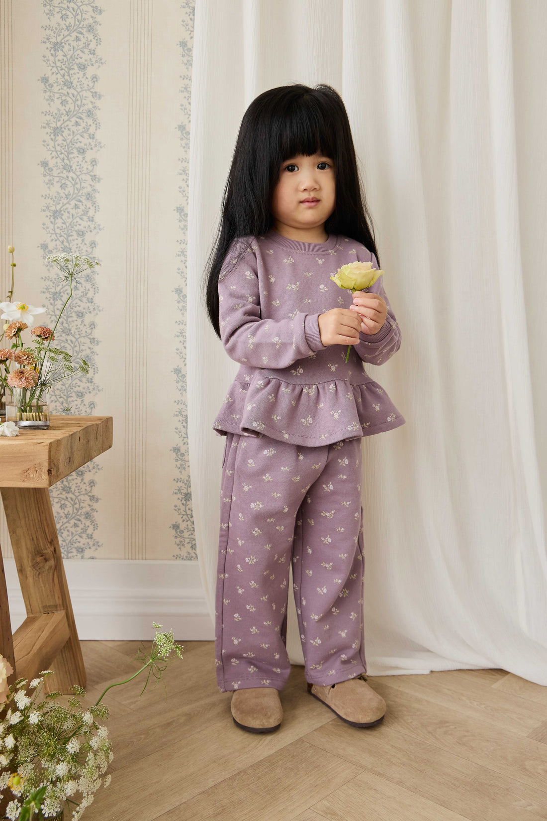 Organic Cotton Emiko Sweatshirt - Isla Plum Childrens Sweatshirting from Jamie Kay NZ