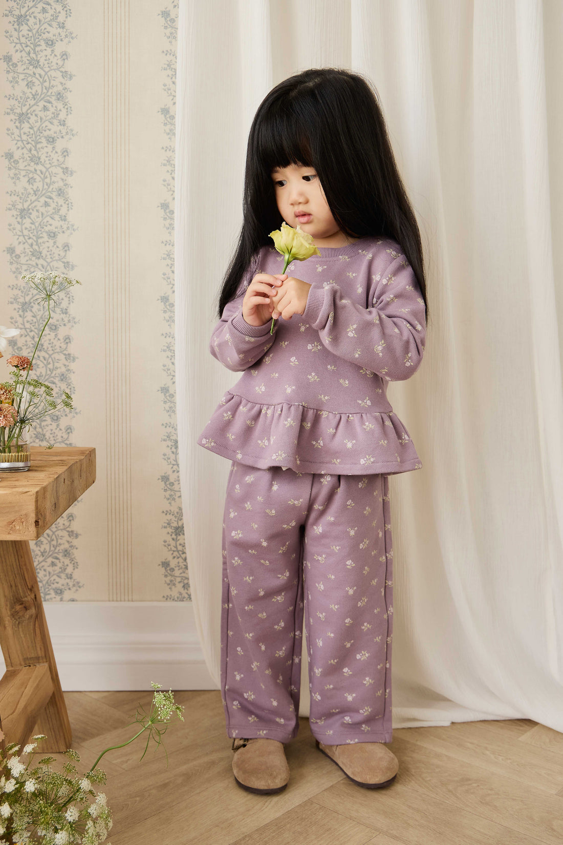 Organic Cotton Emiko Sweatshirt - Isla Plum Childrens Sweatshirting from Jamie Kay NZ