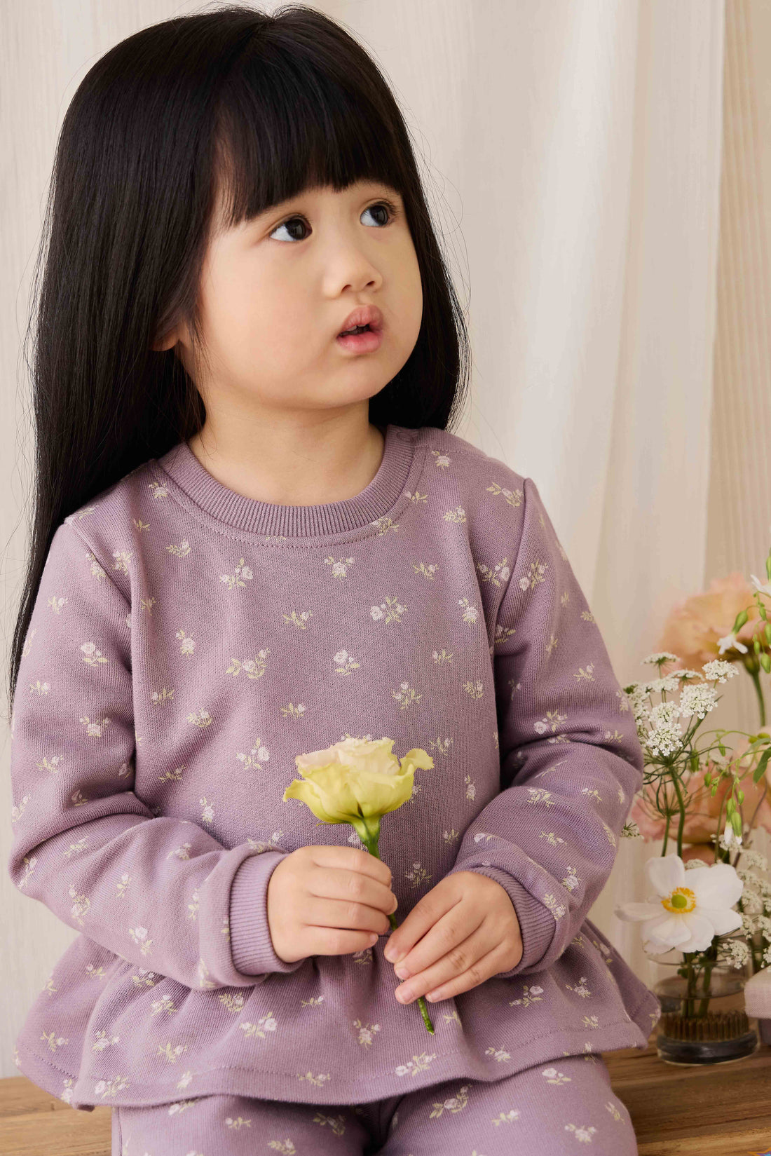 Organic Cotton Emiko Sweatshirt - Isla Plum Childrens Sweatshirting from Jamie Kay NZ