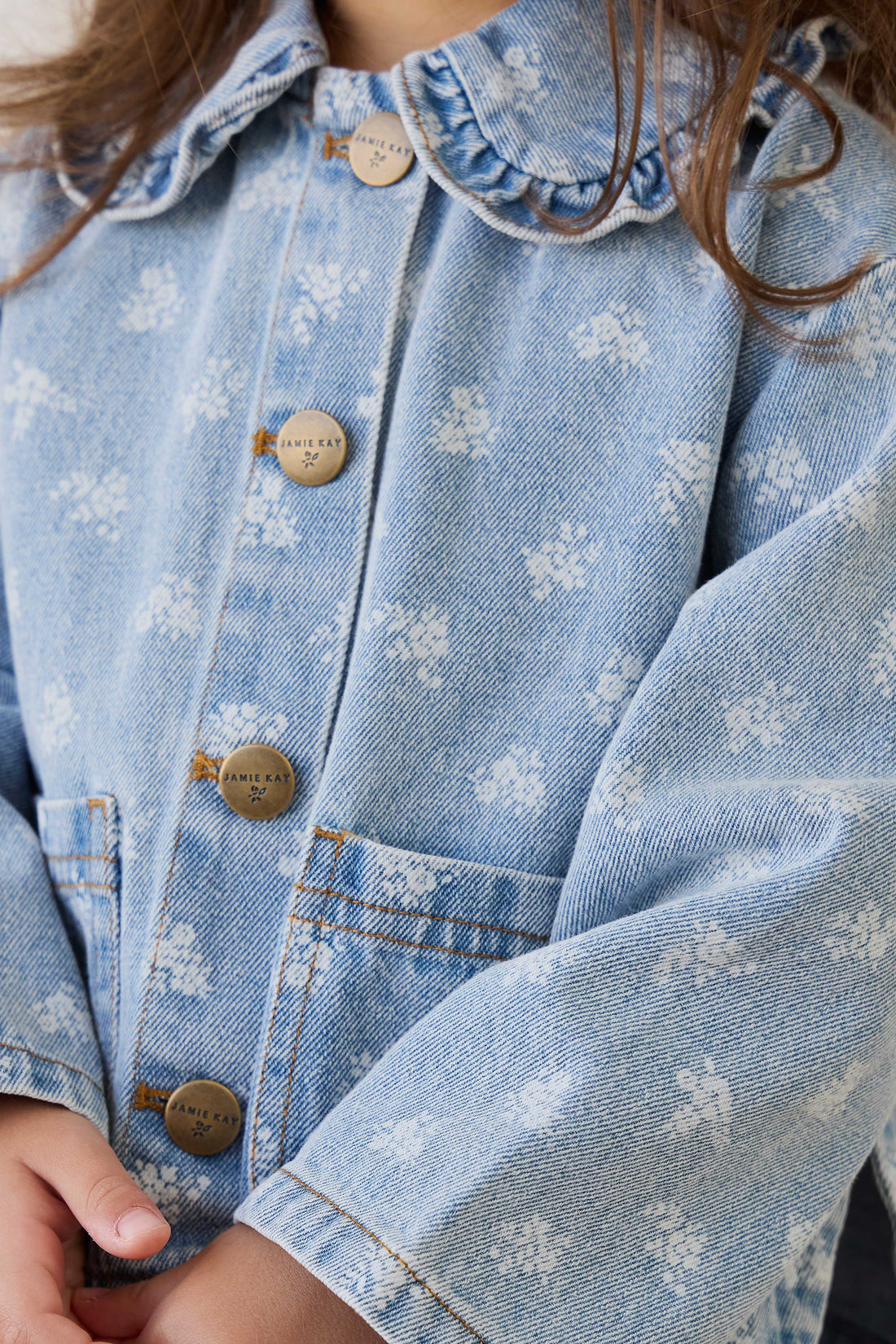 Malani Jacket - Tully Floral Denim Childrens Jacket from Jamie Kay NZ