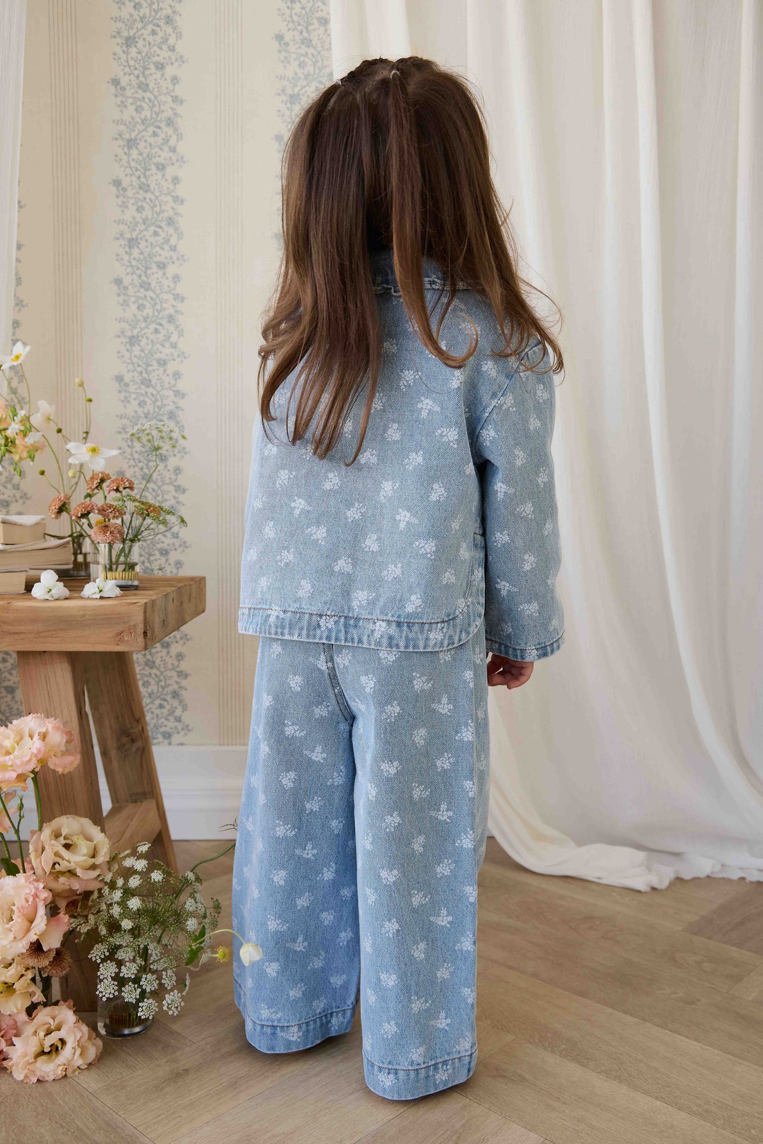 Malani Jacket - Tully Floral Denim Childrens Jacket from Jamie Kay NZ