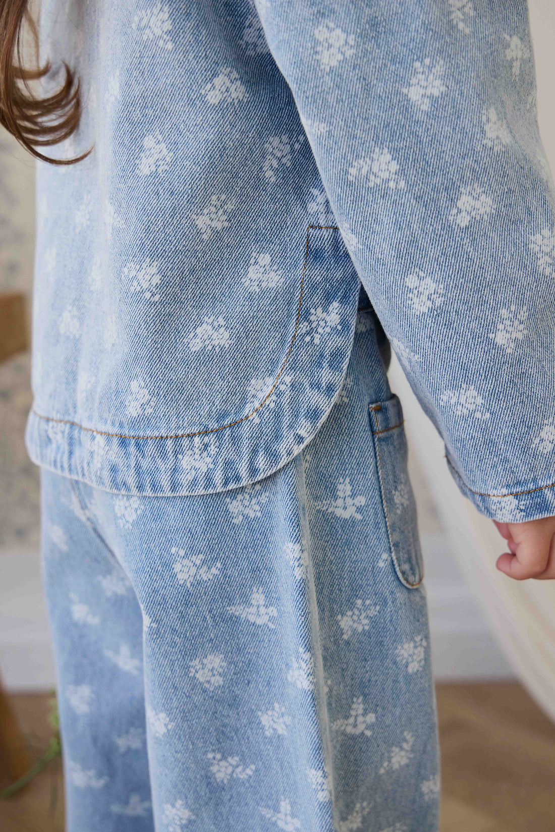 Malani Jacket - Tully Floral Denim Childrens Jacket from Jamie Kay NZ