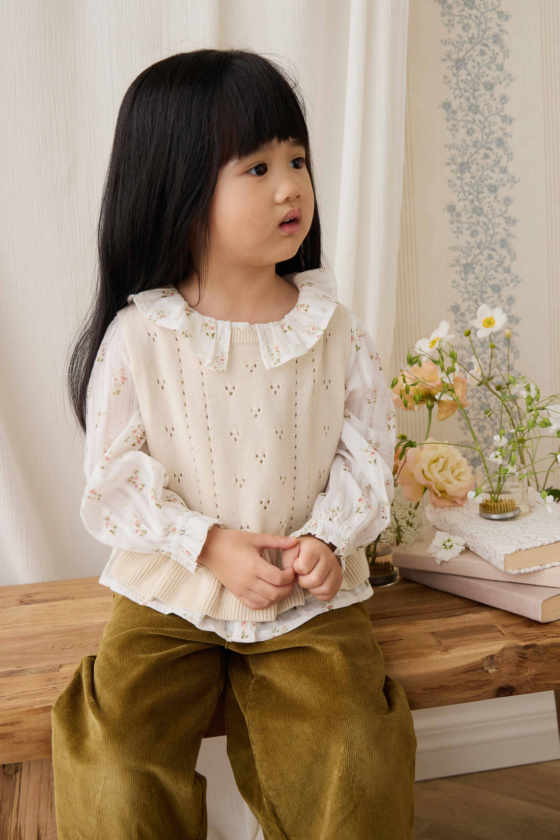 Erica Knitted Top - Vanilla Childrens Top from Jamie Kay NZ