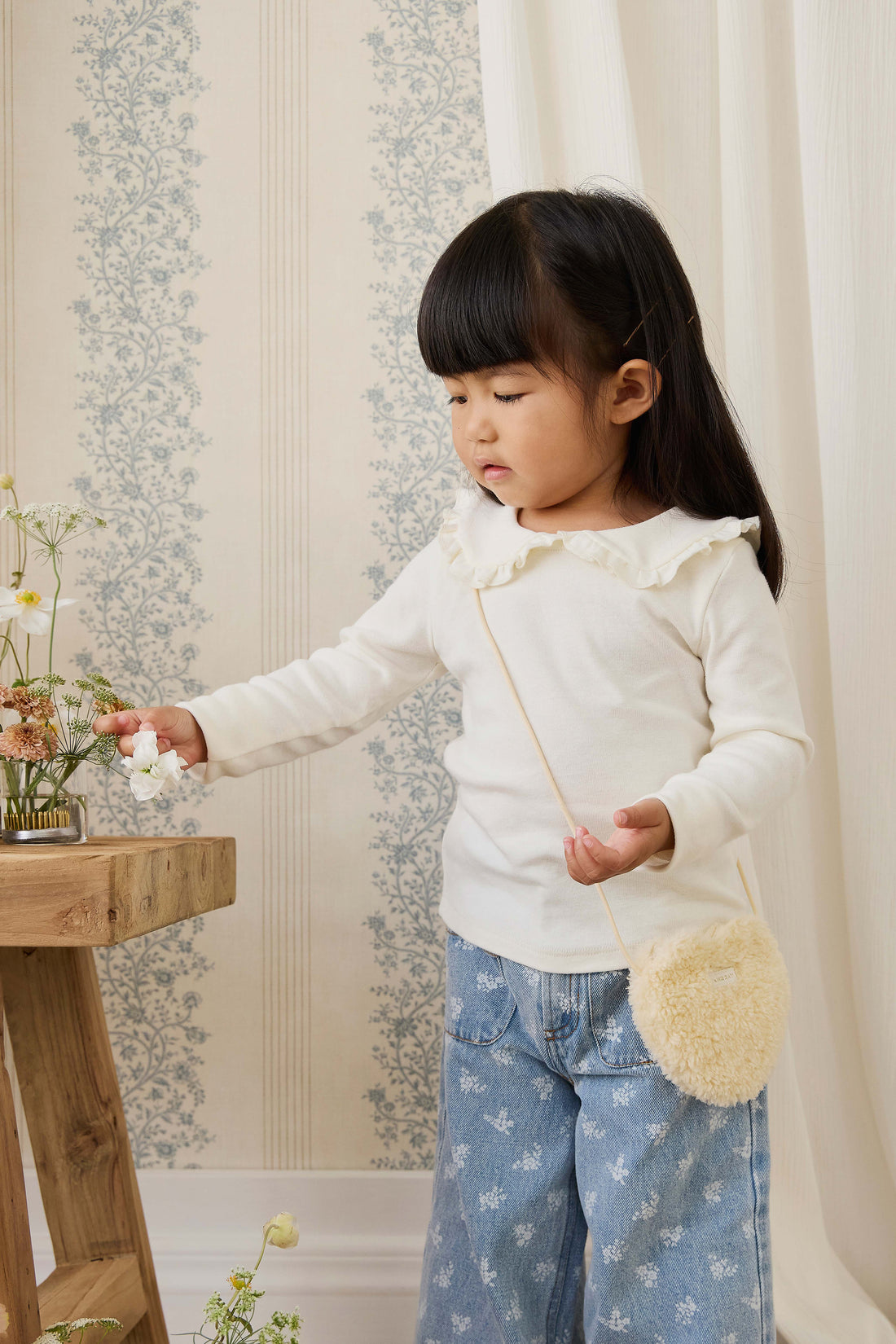 Organic Cotton Rib Adelaide Top - Parchment Childrens Top from Jamie Kay NZ