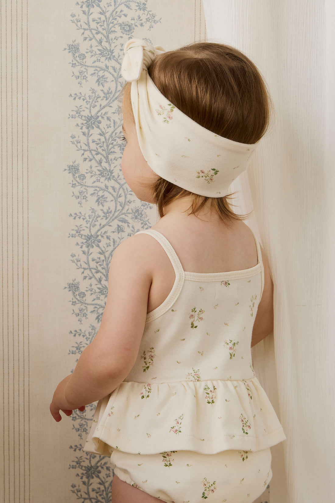 Organic Cotton Astra Playsuit - Josepha Egret Small Childrens Playsuit from Jamie Kay NZ