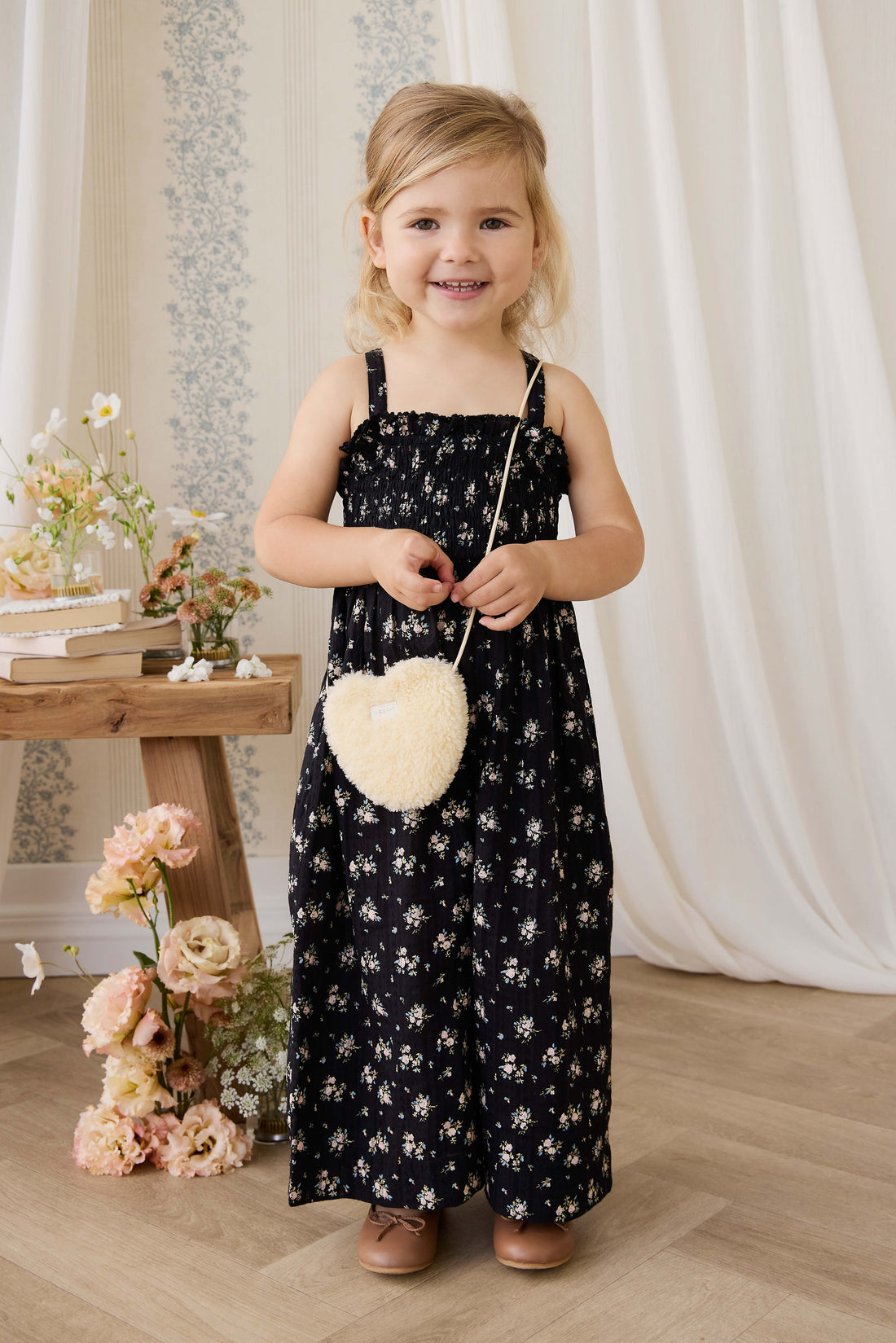 Organic Cotton Gianna Jumpsuit - Cassie Caviar Childrens Jumpsuit from Jamie Kay NZ