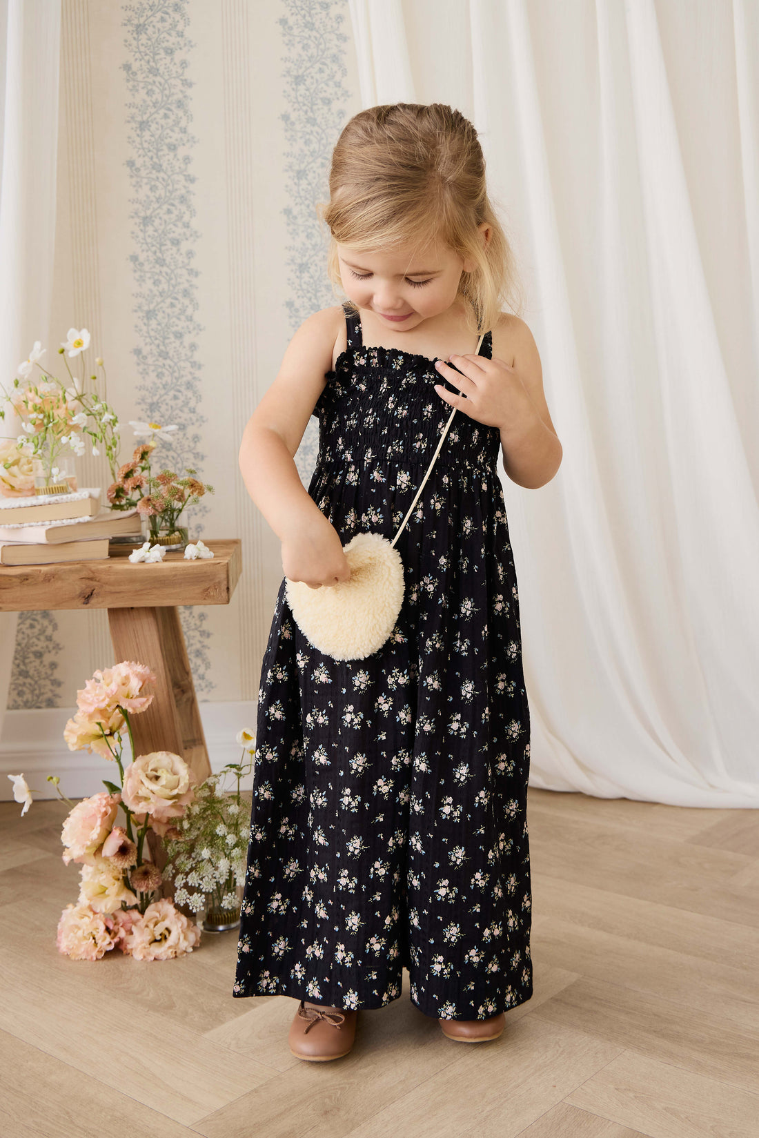 Organic Cotton Gianna Jumpsuit - Cassie Caviar Childrens Jumpsuit from Jamie Kay NZ